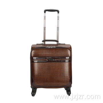 Brown PU animal skin boarding luggage